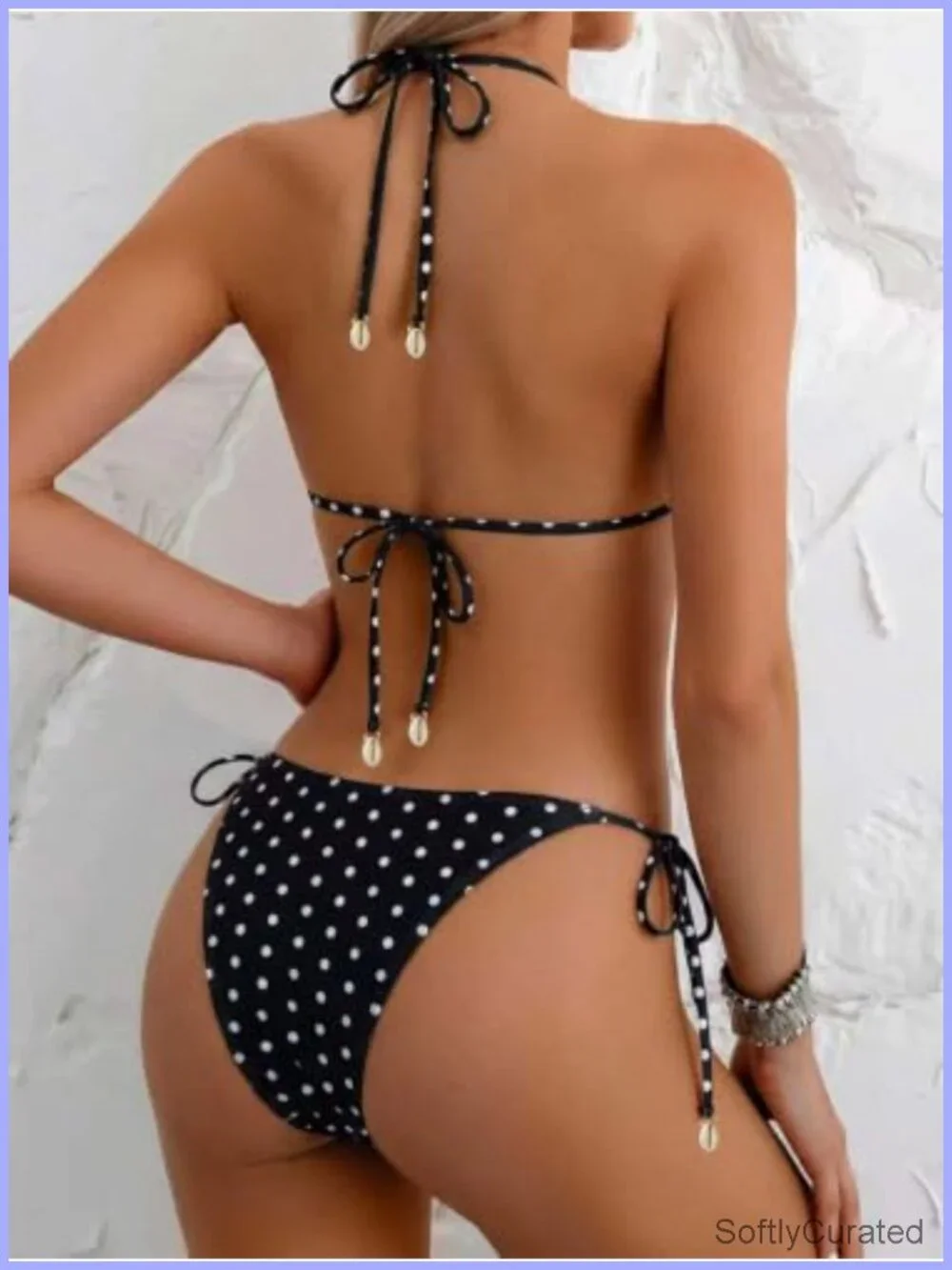 Ribbed Two Piece Adjustable Triangle Shoulder Strap Bikini Set Sexy Bathing